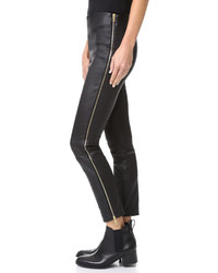 Черные кожаные узкие брюки от Rag & Bone