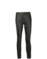 Черные кожаные узкие брюки от RED Valentino