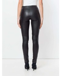 Черные кожаные узкие брюки от Vanderwilt