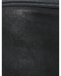 Черные кожаные узкие брюки от Drome