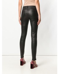 Черные кожаные узкие брюки от Arma