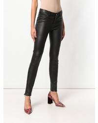 Черные кожаные узкие брюки от Arma