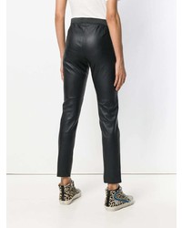 Черные кожаные узкие брюки от P.A.R.O.S.H.