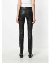 Черные кожаные узкие брюки от Haider Ackermann