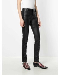 Черные кожаные узкие брюки от Haider Ackermann