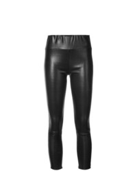 Черные кожаные узкие брюки от Sprwmn