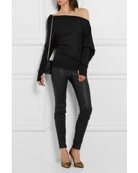 Черные кожаные узкие брюки от Tom Ford