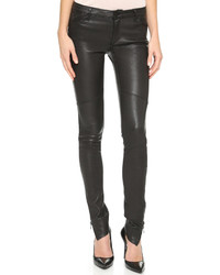 Черные кожаные узкие брюки от Superfine