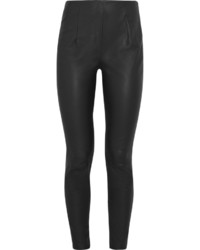 Черные кожаные узкие брюки от Thierry Mugler