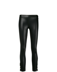 Черные кожаные узкие брюки от Twin-Set
