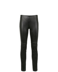Черные кожаные узкие брюки от Uma Raquel Davidowicz