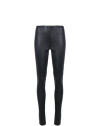 Черные кожаные узкие брюки от Vanderwilt