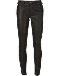 Черные кожаные узкие брюки от Vanessa Bruno