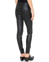 Черные кожаные узкие брюки от Free People