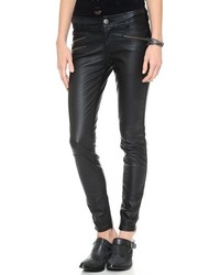 Черные кожаные узкие брюки от Free People