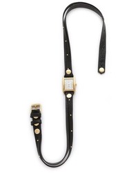 Женские черные кожаные часы с шипами от La Mer