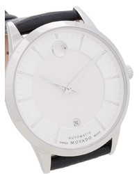 Мужские черные кожаные часы от Movado