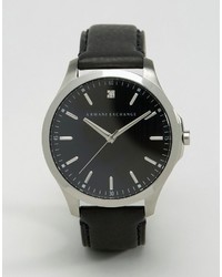 Мужские черные кожаные часы от Armani Exchange
