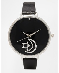 Женские черные кожаные часы от Asos