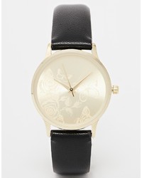Женские черные кожаные часы от Asos