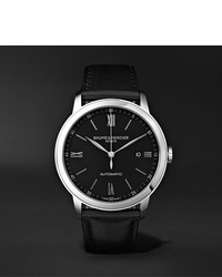Мужские черные кожаные часы от Baume & Mercier