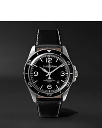 Мужские черные кожаные часы от Bell & Ross