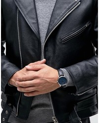 Мужские черные кожаные часы от Simon Carter