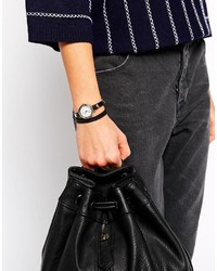 Женские черные кожаные часы от La Mer