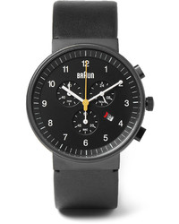 Мужские черные кожаные часы от Braun