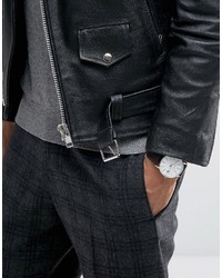 Мужские черные кожаные часы от Simon Carter