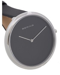 Женские черные кожаные часы от Bering