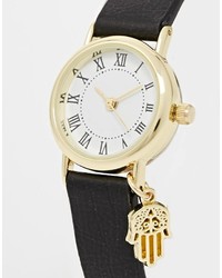 Женские черные кожаные часы от Asos