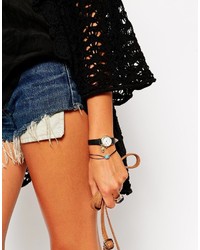 Женские черные кожаные часы от Asos