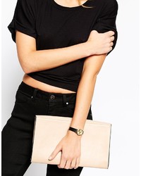 Женские черные кожаные часы от Asos