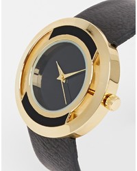 Женские черные кожаные часы от Asos