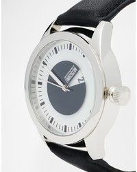 Женские черные кожаные часы от Moschino