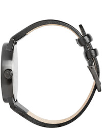 Мужские черные кожаные часы от Mondaine