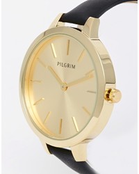 Женские черные кожаные часы от Pilgrim