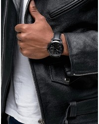 Мужские черные кожаные часы от Fossil