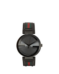 Мужские черные кожаные часы от Gucci
