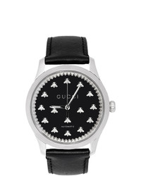 Мужские черные кожаные часы от Gucci