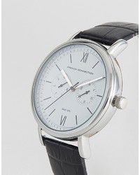 Мужские черные кожаные часы от French Connection