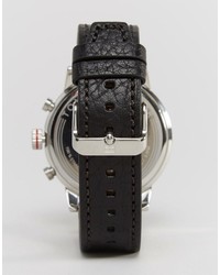 Мужские черные кожаные часы от Tommy Hilfiger