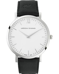 Женские черные кожаные часы от Larsson & Jennings
