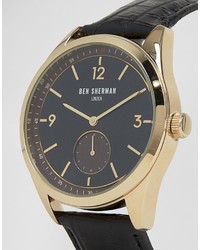 Мужские черные кожаные часы от Ben Sherman