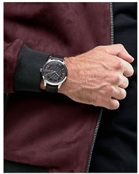 Мужские черные кожаные часы от Armani Exchange