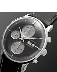 Мужские черные кожаные часы от Junghans