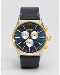 Мужские черные кожаные часы от Nixon