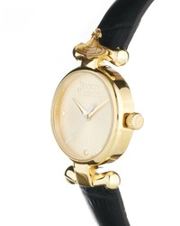 Женские черные кожаные часы от Vivienne Westwood