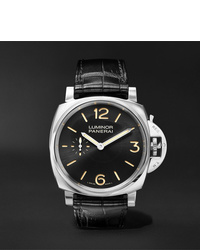 Мужские черные кожаные часы от Panerai